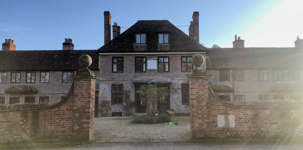 The Farley Hospital showing the Wardenry and entrance gate in lovely November sunshine